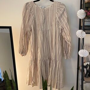 ELIZABETH AND JAMES Striped Cream and Red Dress